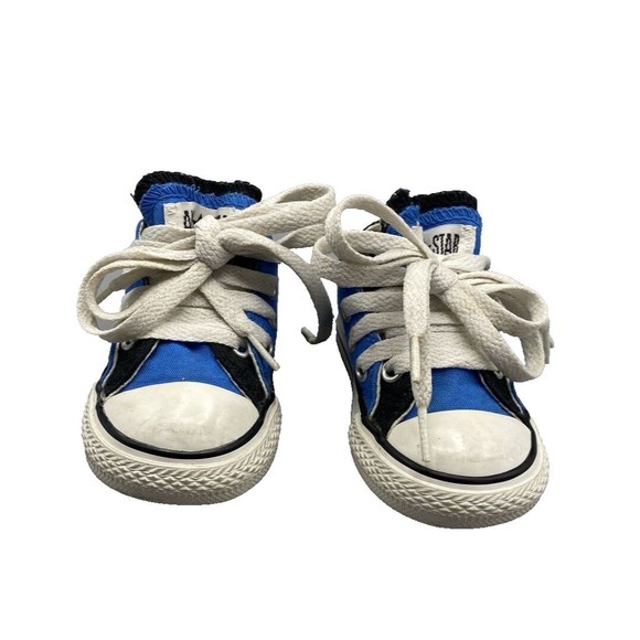 Converse Shoes Child 5 All Star Blue and Black Double Tongue Double Laces - Picture 6 of 10